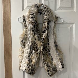 XOXO Cream and Brown Knit Vest